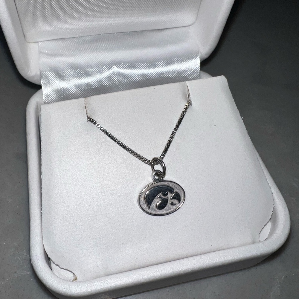 Sterling Silver Tiger Hawk Iowa Hawkeye Necklace